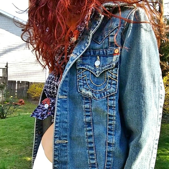 True Religion Jackets & Blazers - True Religion Jimmy Big T Denim Y2K Jacket- Small